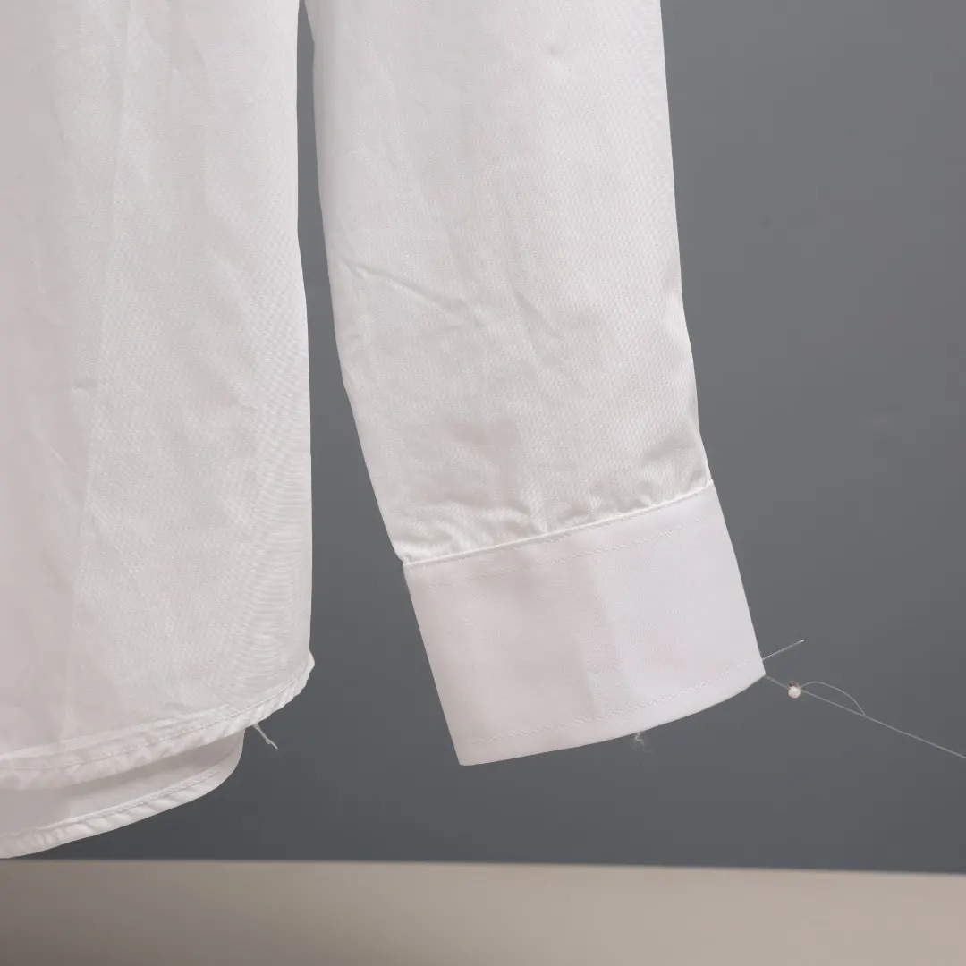 Embroidered Logo Poplin Shirt with Check Lining D17021352 — view 7