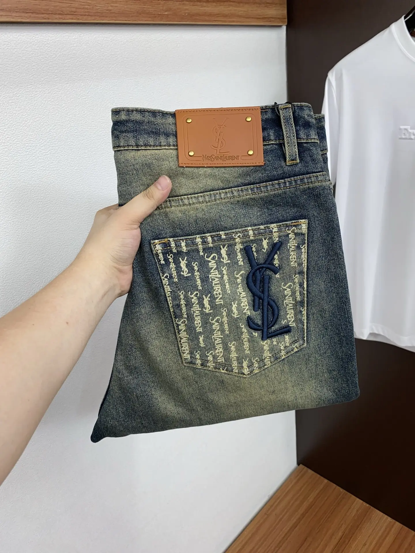 Monogram Embroidered Slim-Fit Straight-Leg Jeans D17522572