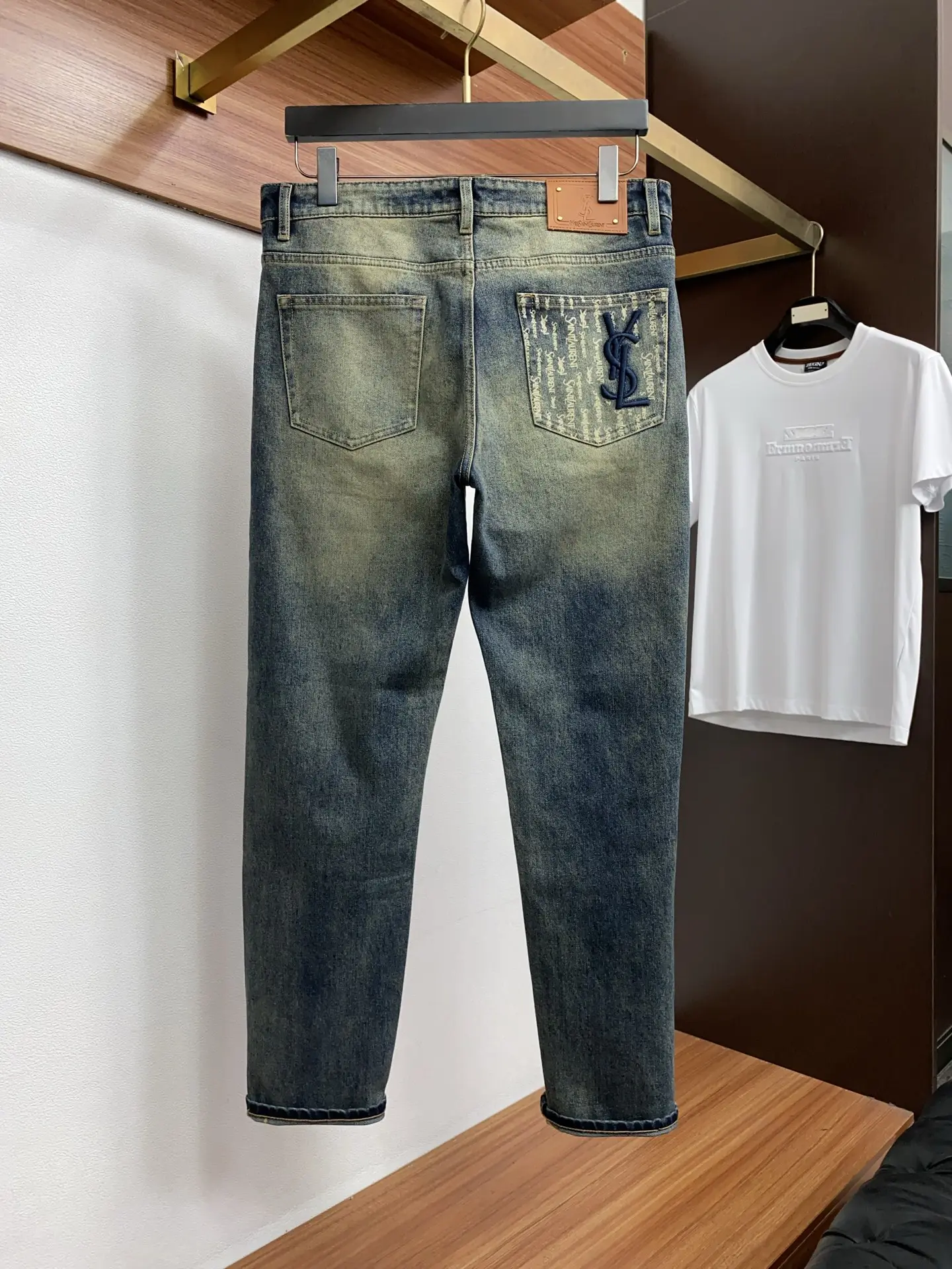 Monogram Embroidered Slim-Fit Straight-Leg Jeans D17522572 — view 2