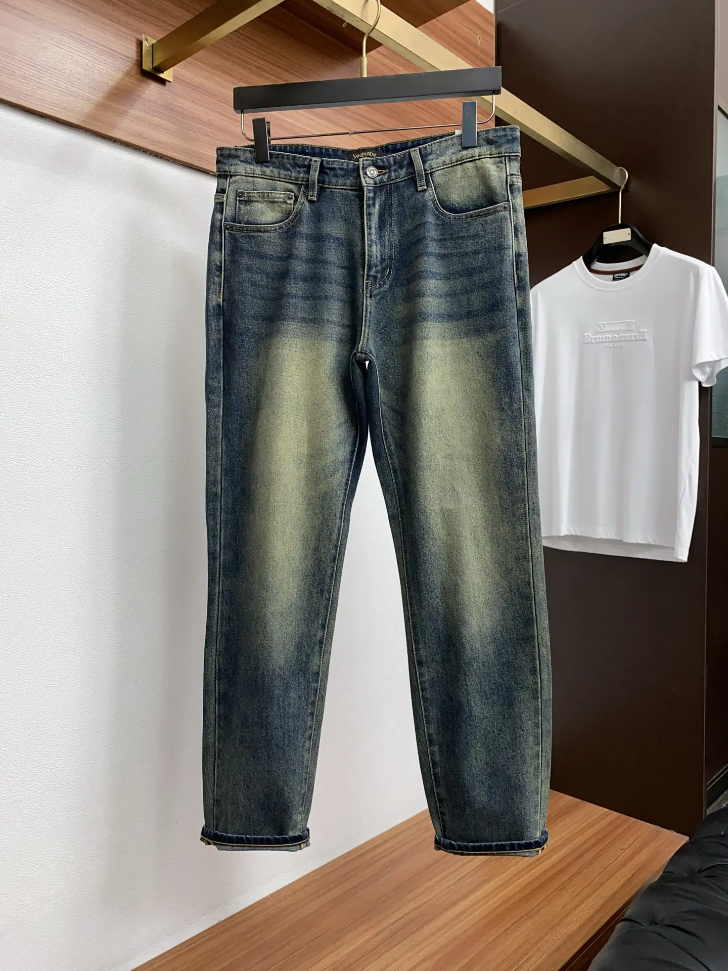 Monogram Embroidered Slim-Fit Straight-Leg Jeans D17522572 — view 3