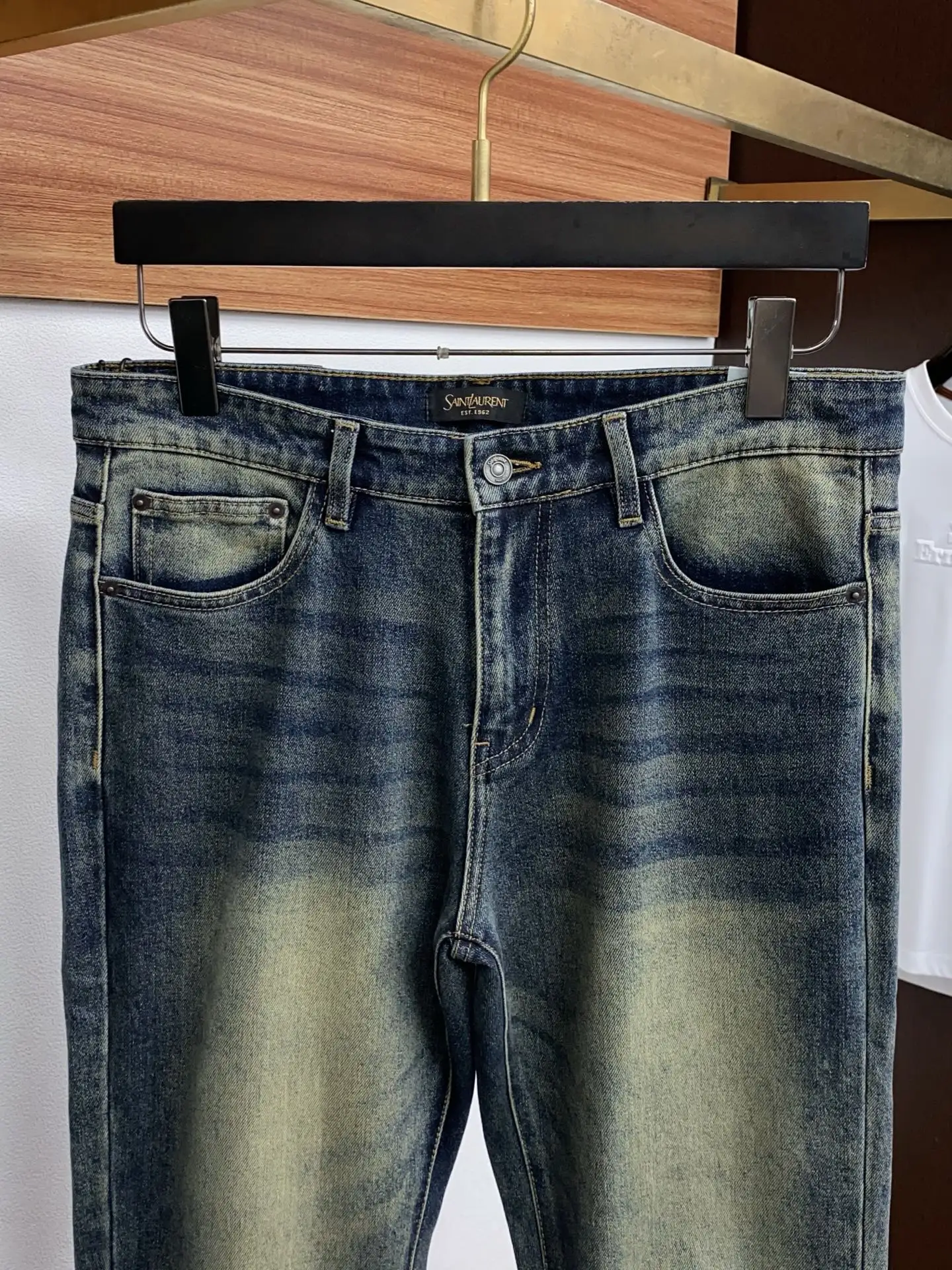 Monogram Embroidered Slim-Fit Straight-Leg Jeans D17522572 — view 4