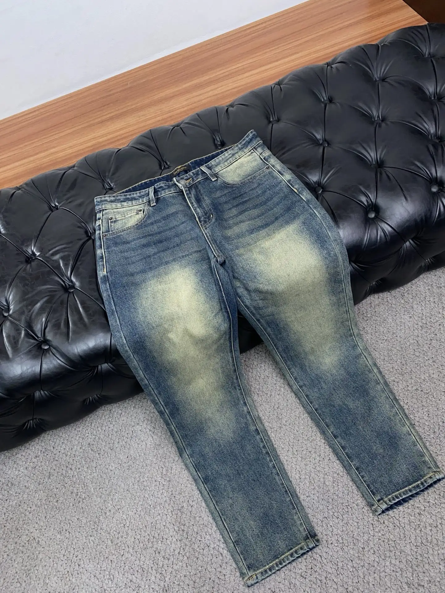 Monogram Embroidered Slim-Fit Straight-Leg Jeans D17522572 — view 7