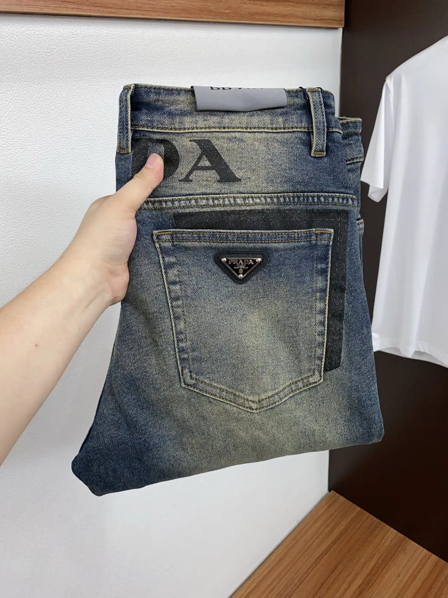 Slim-Fit Straight-Leg Jeans with Triangle Logo D17522582
