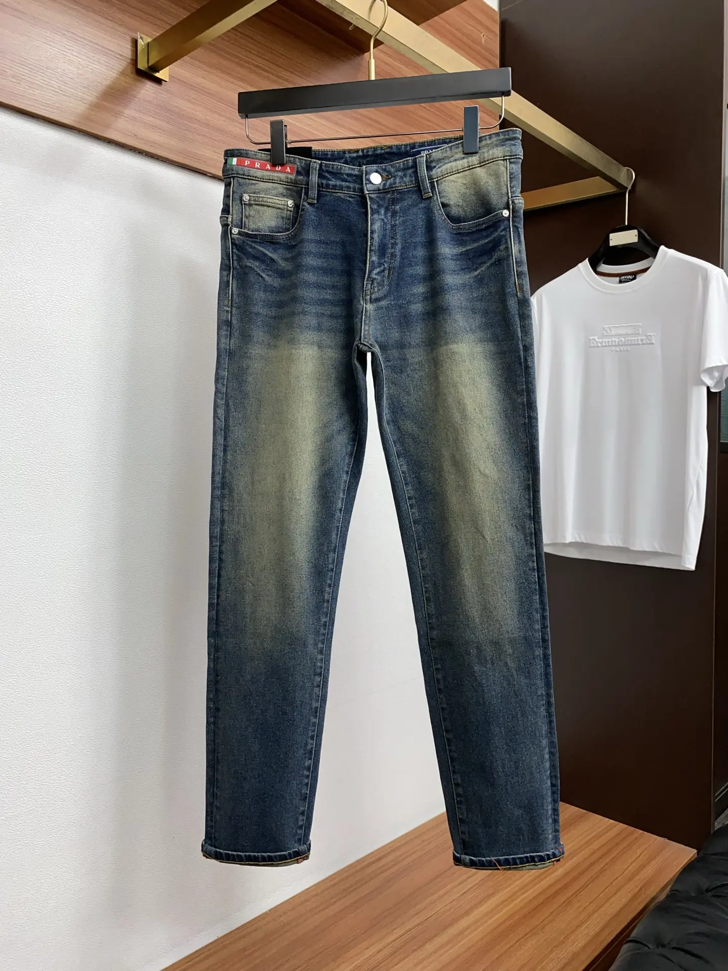 Slim-Fit Straight-Leg Jeans with Triangle Logo D17522582 — view 2