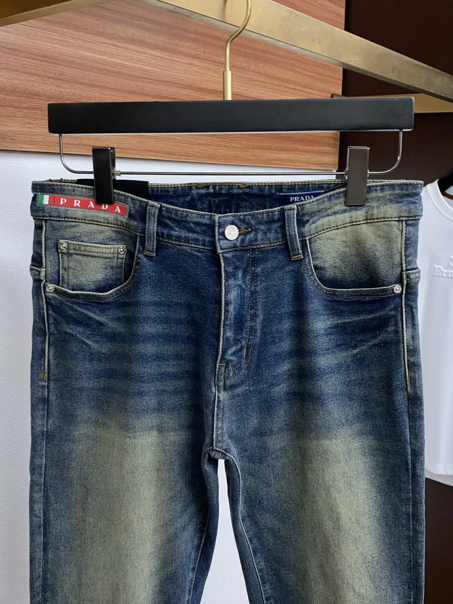 Slim-Fit Straight-Leg Jeans with Triangle Logo D17522582 — view 3