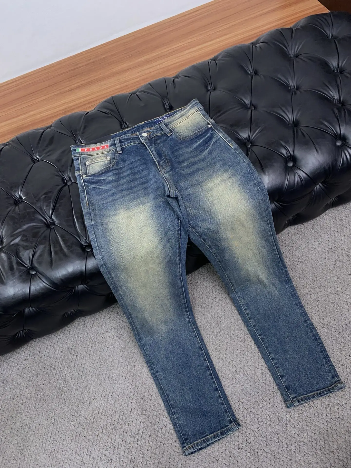 Slim-Fit Straight-Leg Jeans with Triangle Logo D17522582 — view 6