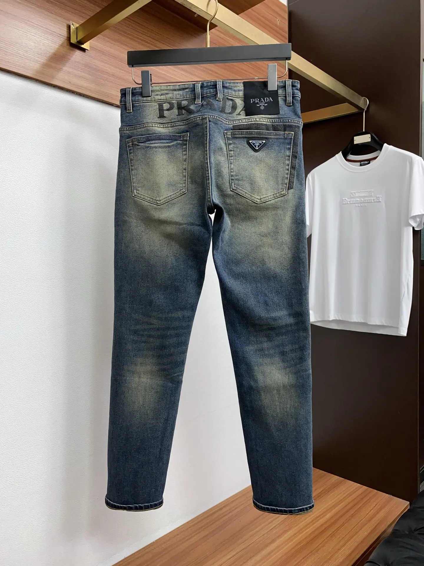 Slim-Fit Straight-Leg Jeans with Triangle Logo D17522582 — view 8