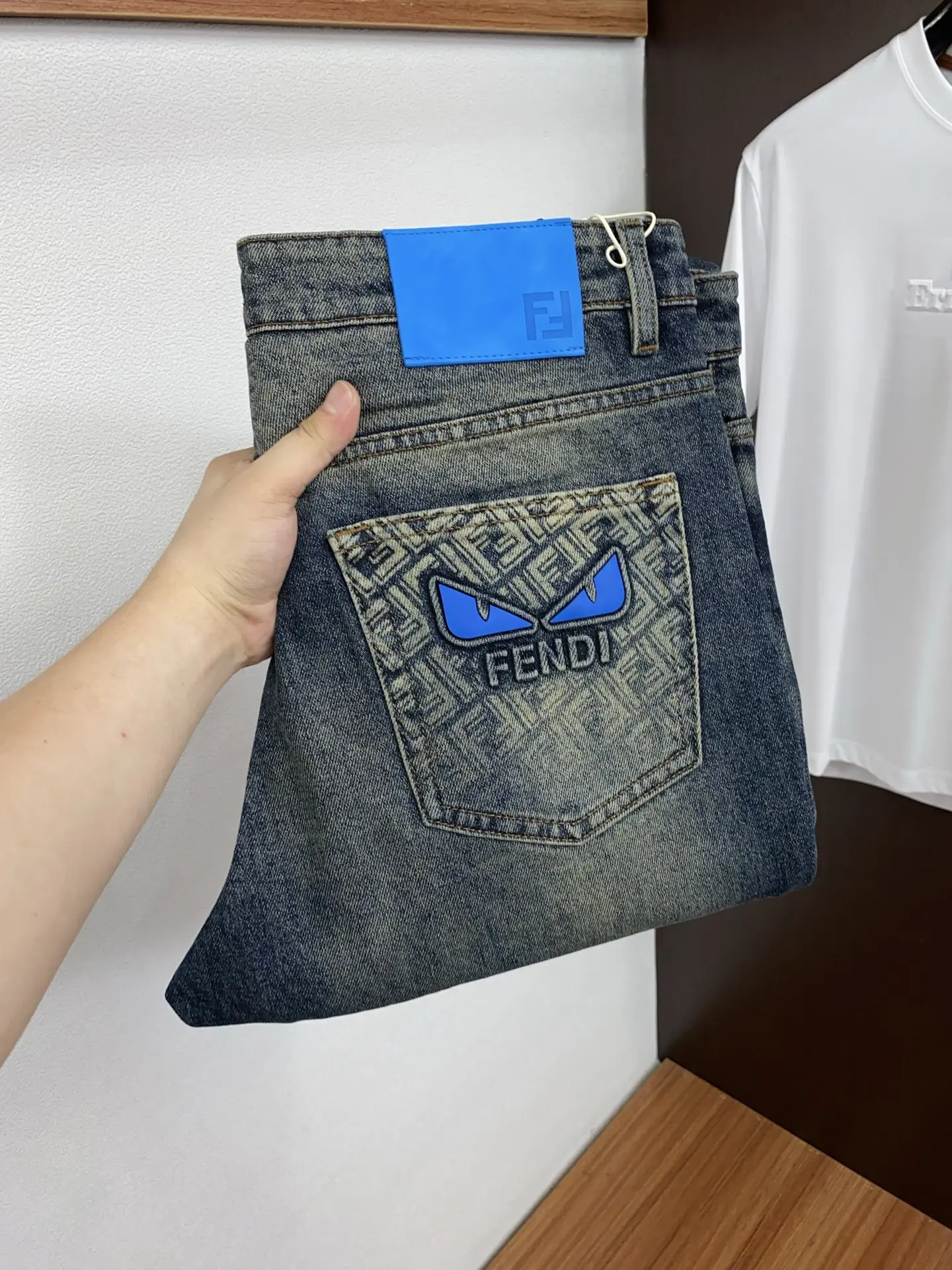 Slim-Fit Straight-Leg Jeans with Logo Patch D17522577