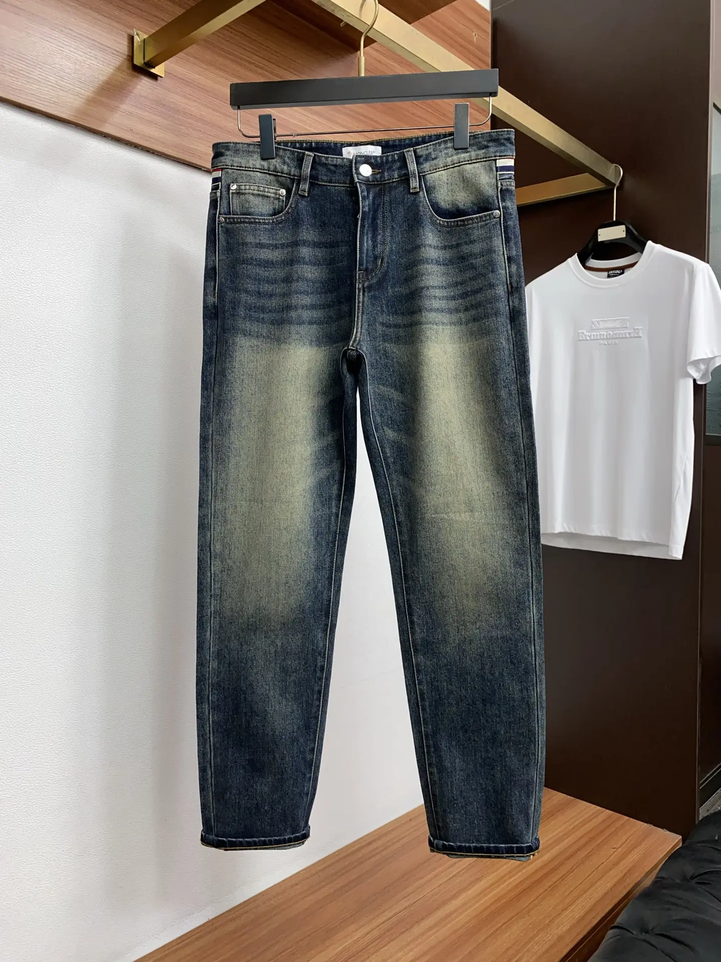 Moncler Slim-Fit Straight-Leg Jeans D17522571 — view 3