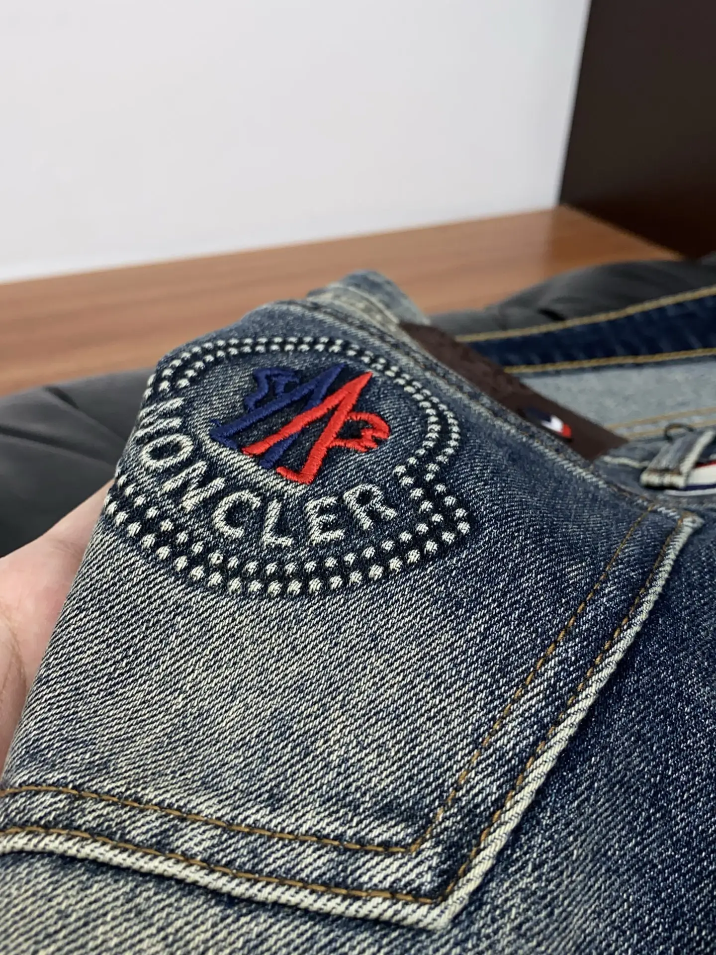 Moncler Slim-Fit Straight-Leg Jeans D17522571 — view 6