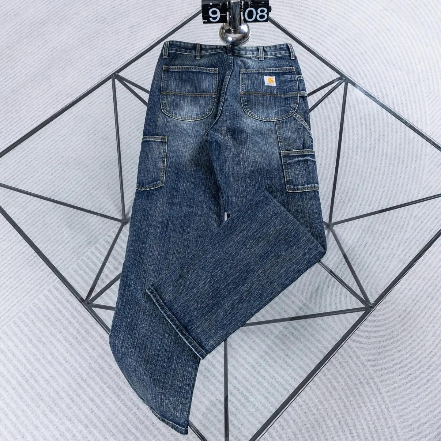 Double-Knee Straight-Leg Logger Jeans D17522601 — view 2