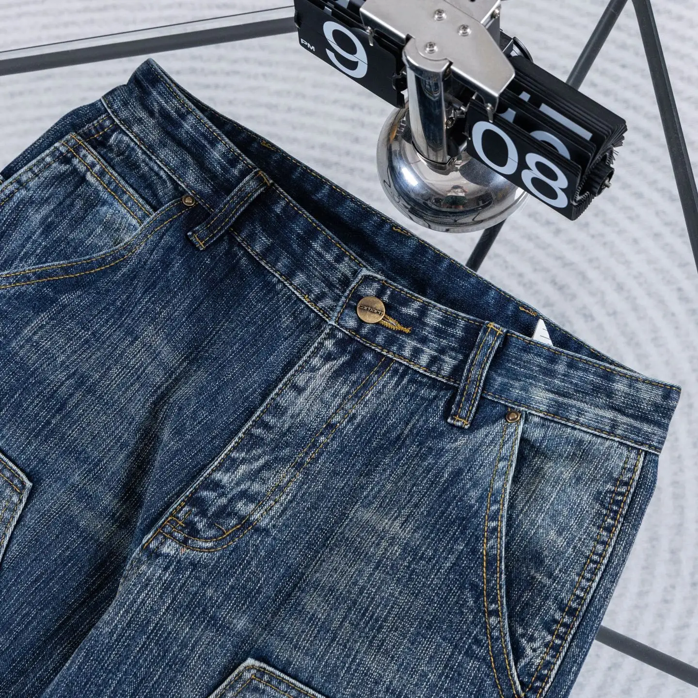 Double-Knee Straight-Leg Logger Jeans D17522601 — view 3