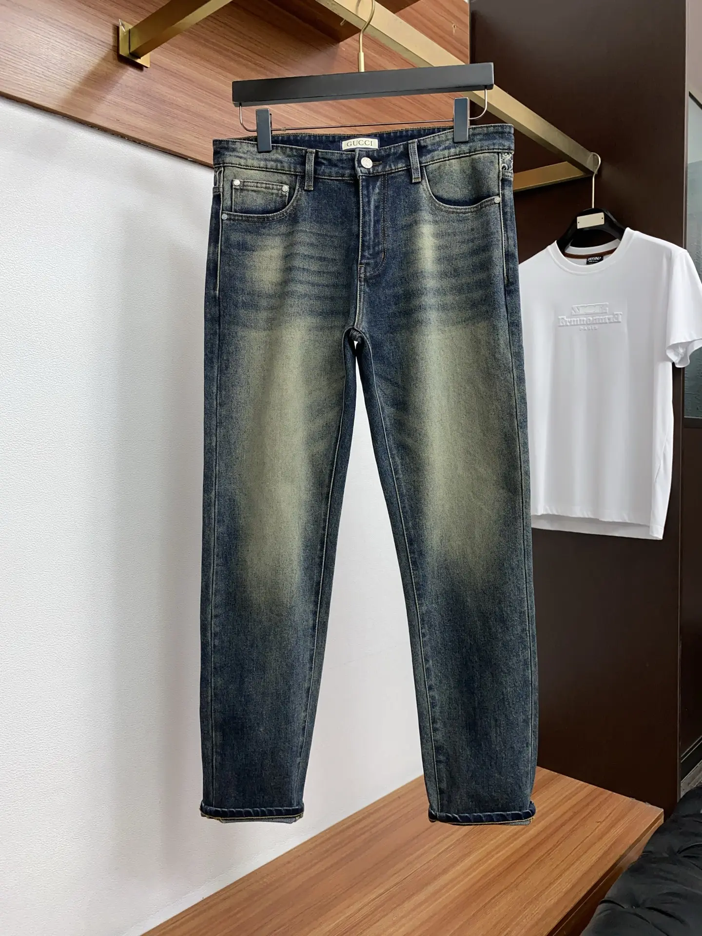 Monogram Slim-Fit Straight-Leg Jeans D18022570 — view 3