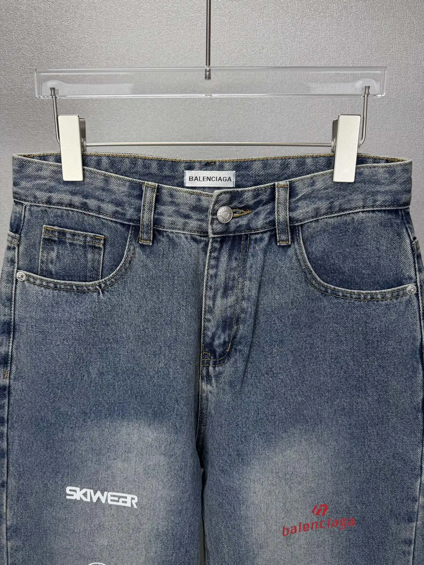 Multi-Logo Embroidered Wide-Leg Jeans D18021876 — view 3