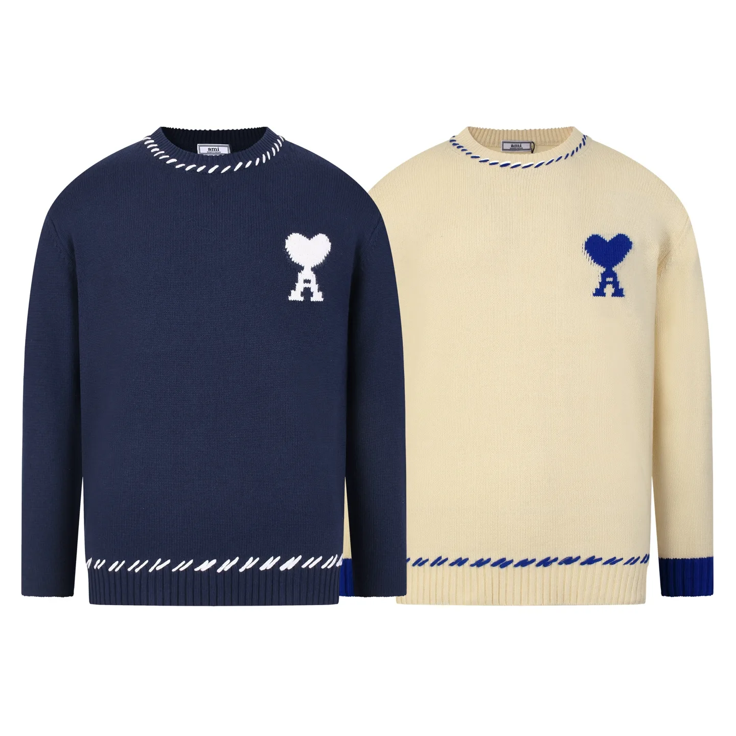 Ami de Coeur Intarsia Knit Crew-Neck Sweater D18020330 — view 2