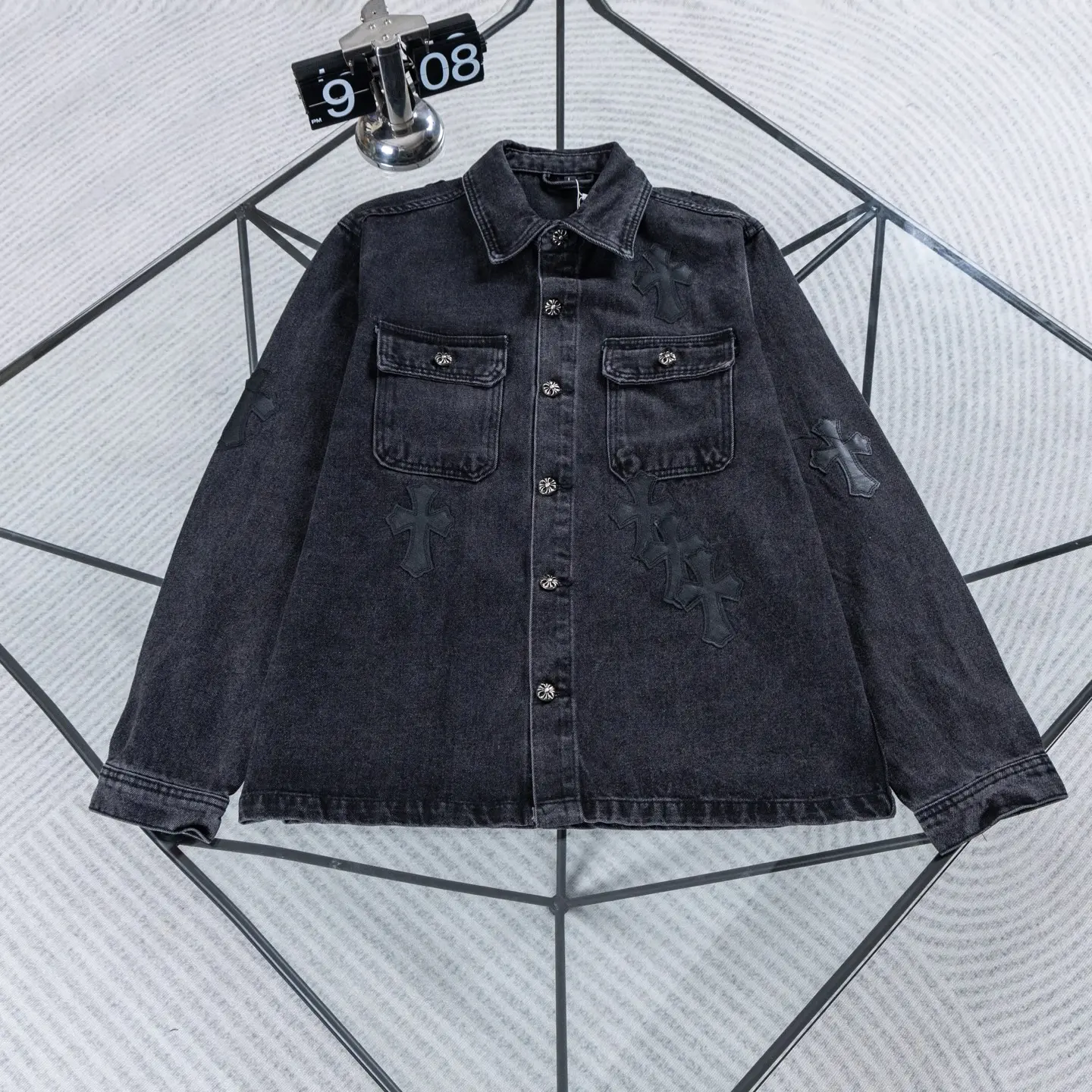 Chrome Hearts Cross Patch Washed Denim Jacket D18022604 — view 3