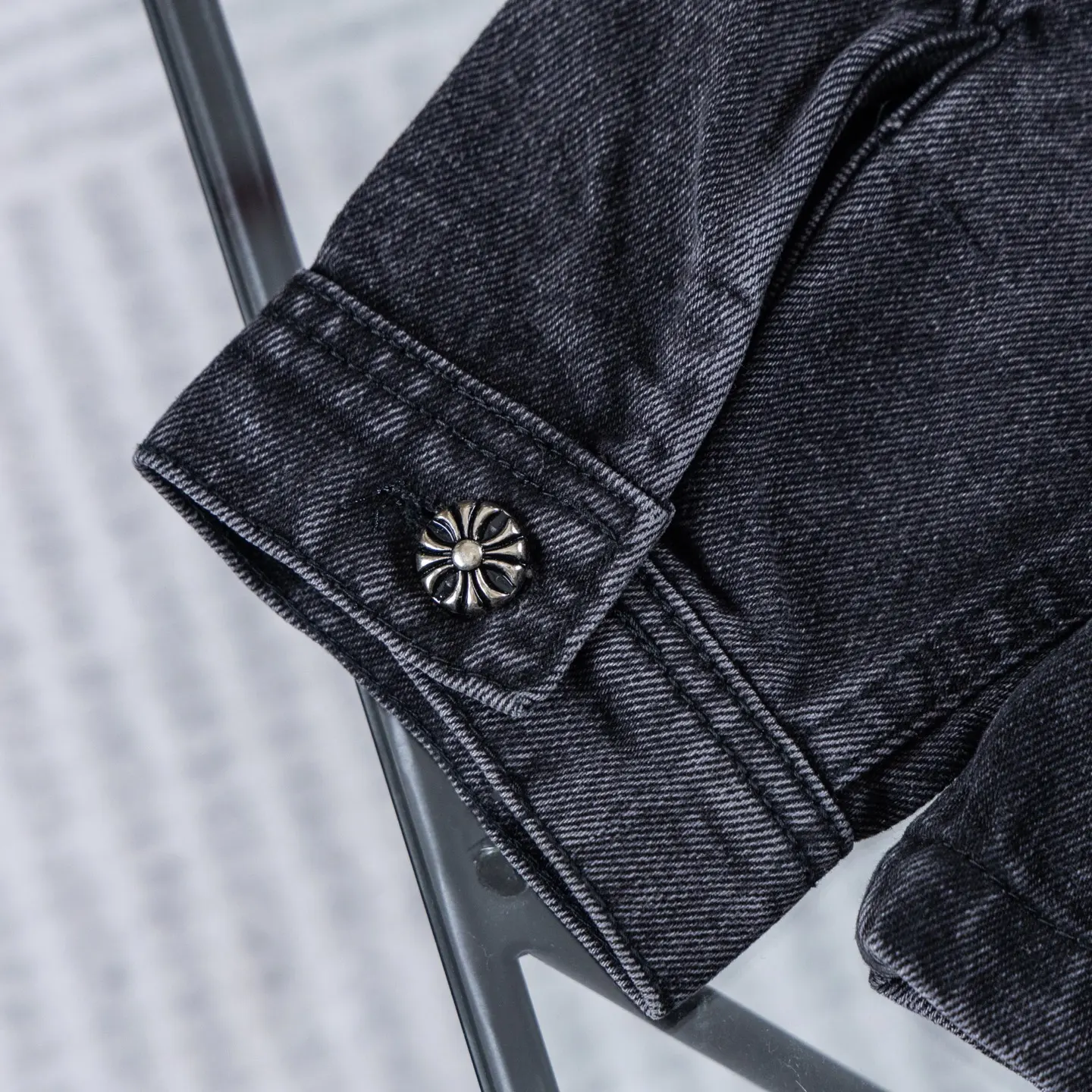 Chrome Hearts Cross Patch Washed Denim Jacket D18022604 — view 8