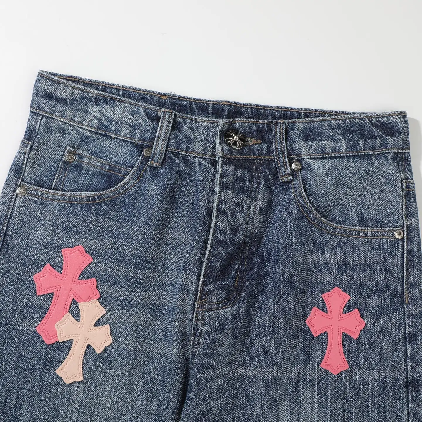 Cross Patch Flared Straight-Leg Jeans D18021794 — view 3