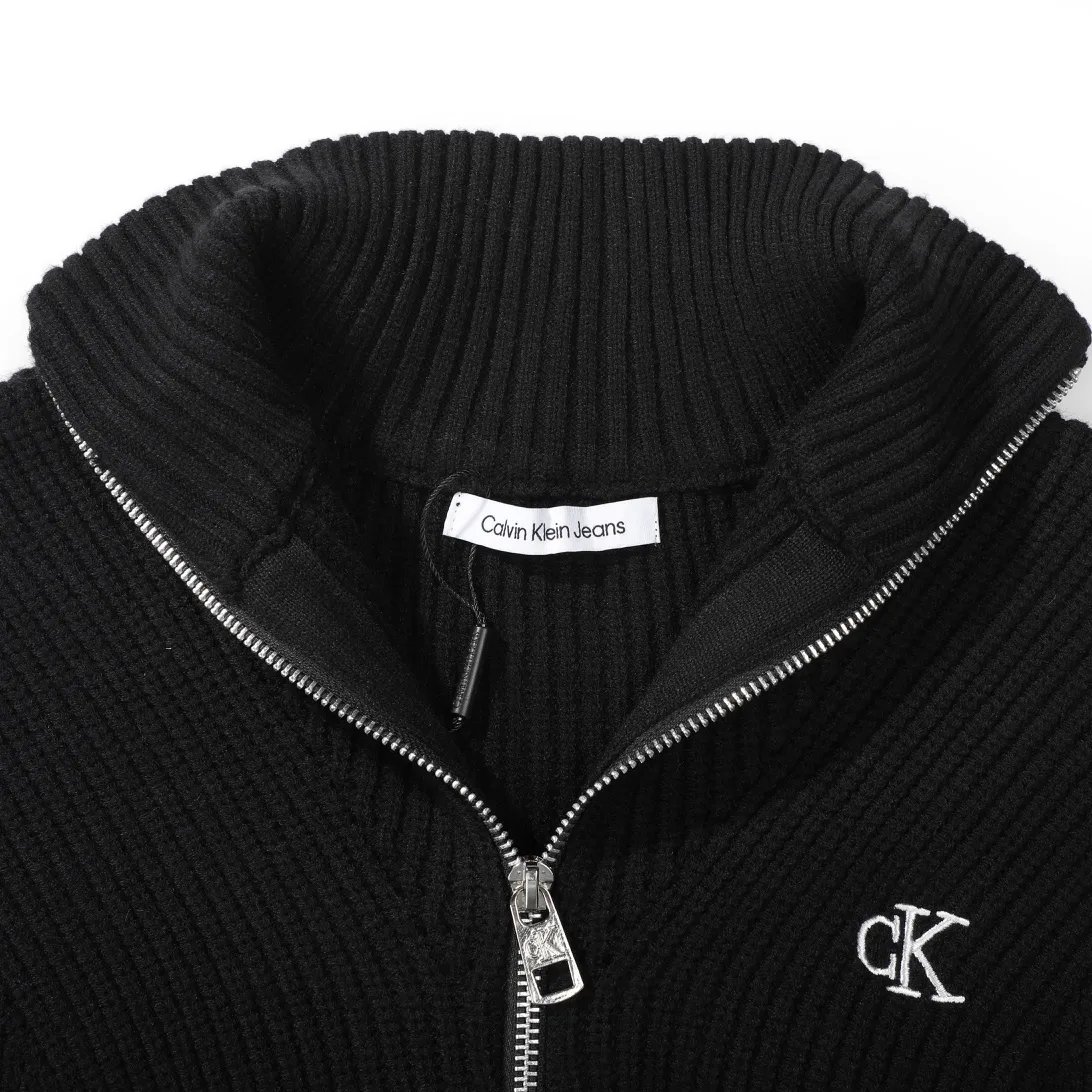 Logo Embroidered Zip-Up Ribbed Cardigan D18021789 — view 4