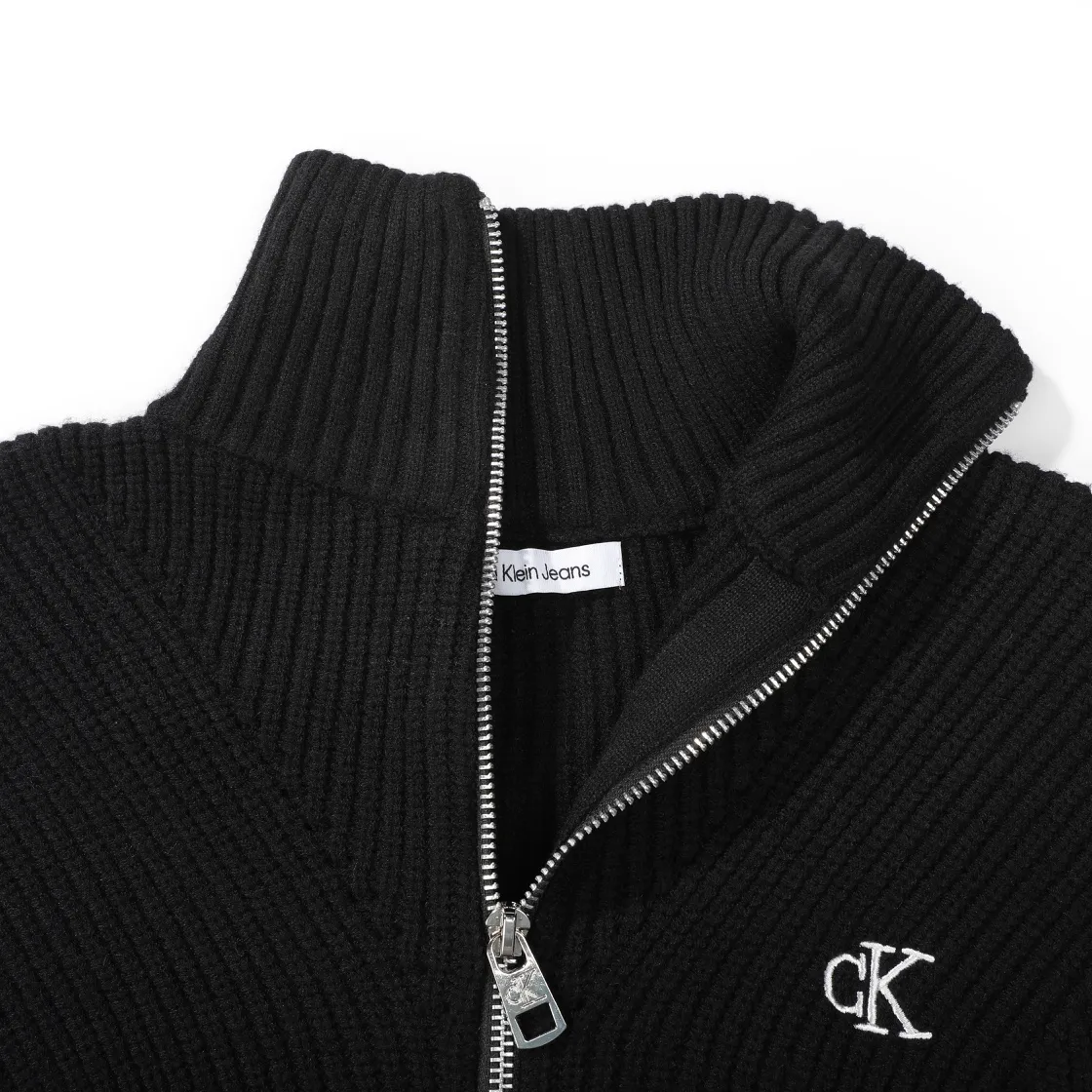 Logo Embroidered Zip-Up Ribbed Cardigan D18021789 — view 5