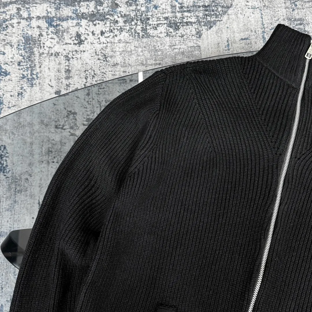 Logo-Embroidered Zip-Up Ribbed Knit Cardigan D18021788 — view 8