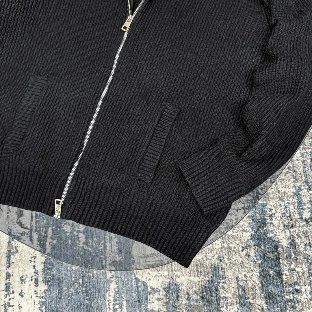 Logo-Embroidered Zip-Up Ribbed Knit Cardigan D18021788 — view 11