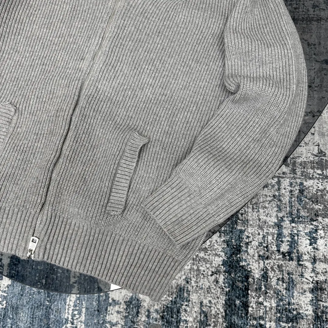 Logo-Embroidered Zip-Up Ribbed Knit Cardigan D18021788 — view 13