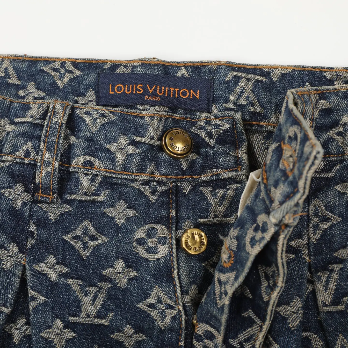Monogram Jacquard Straight-Leg Jeans D18521818 — view 7