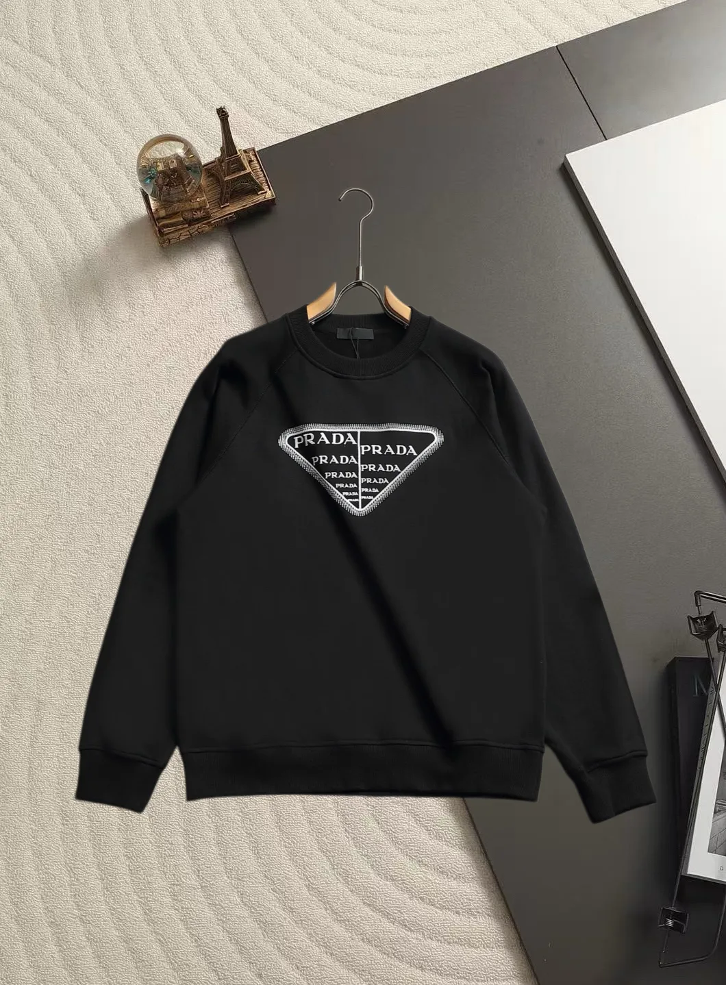 Embroidered Triangle Logo Crew-Neck Sweatshirt D18520202