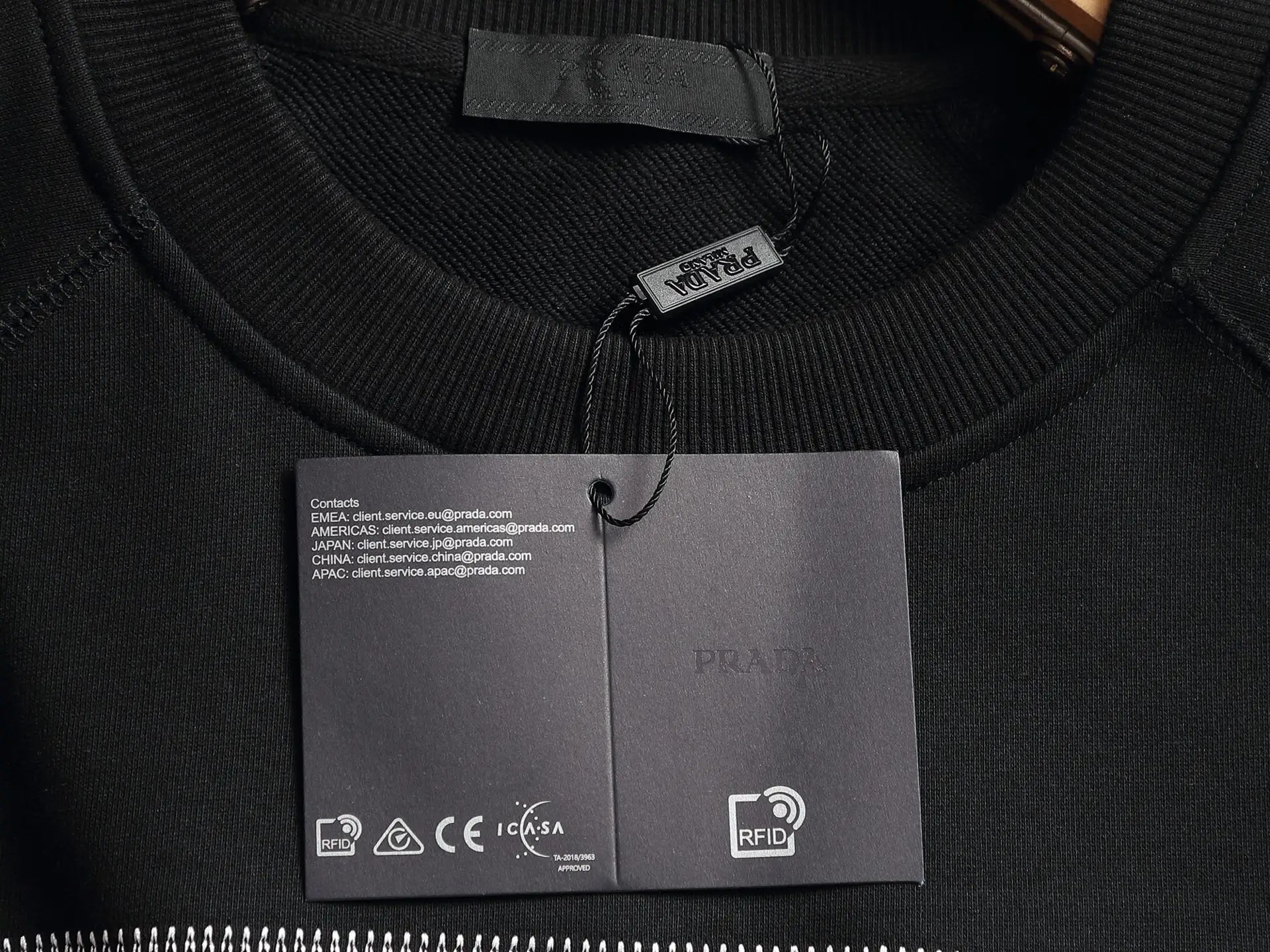 Embroidered Triangle Logo Crew-Neck Sweatshirt D18520202 — view 5