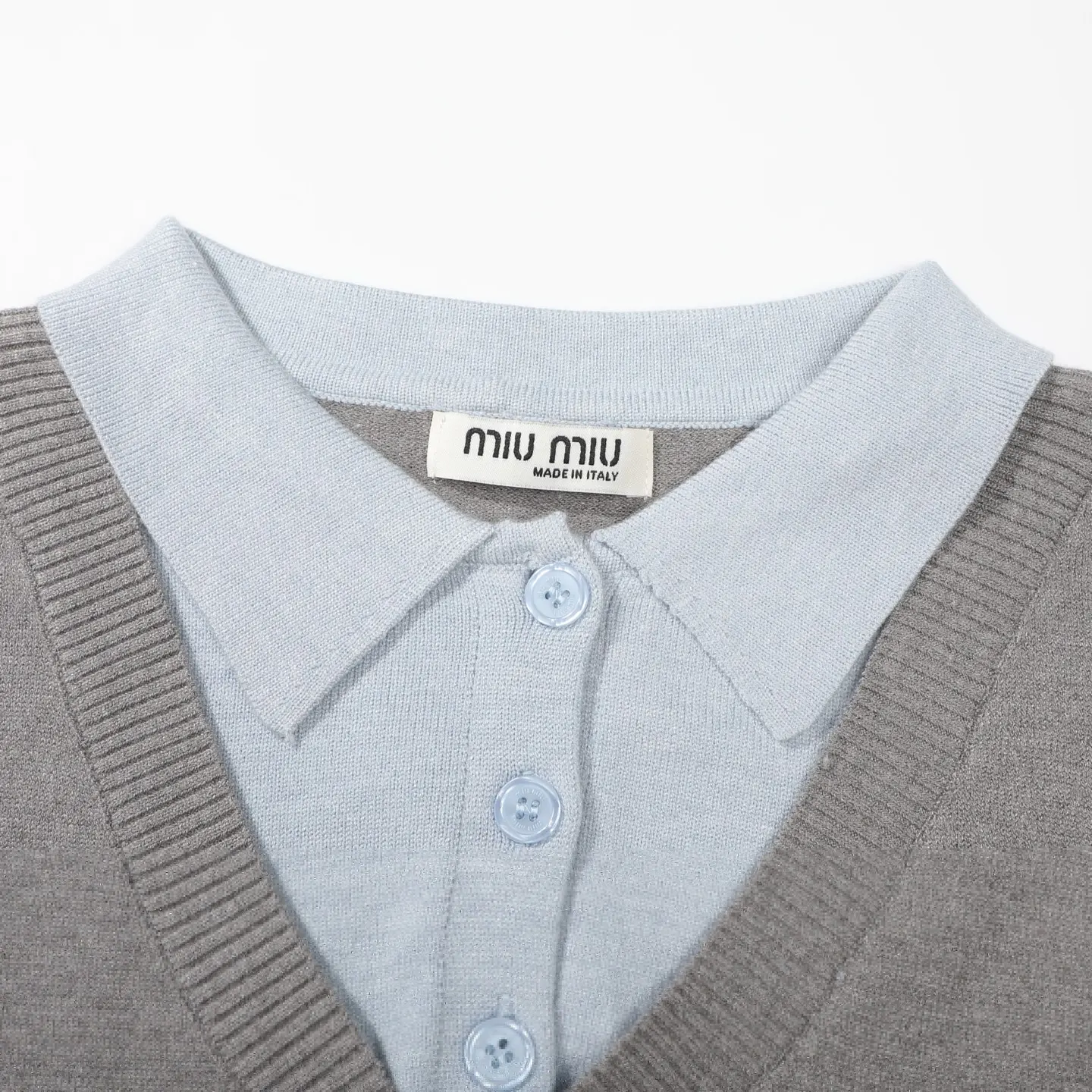 Layered Wool-Blend V-Neck Sweater D18521780 — view 3