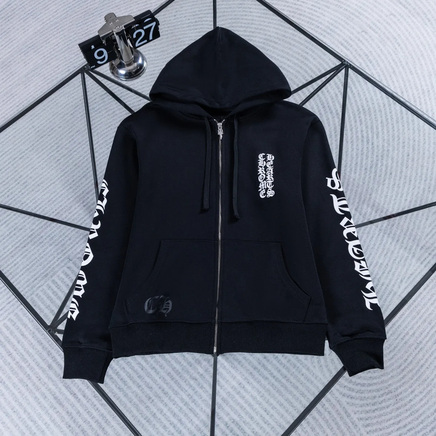 Logo-Print Zip-Up Cotton Hoodie D18521444