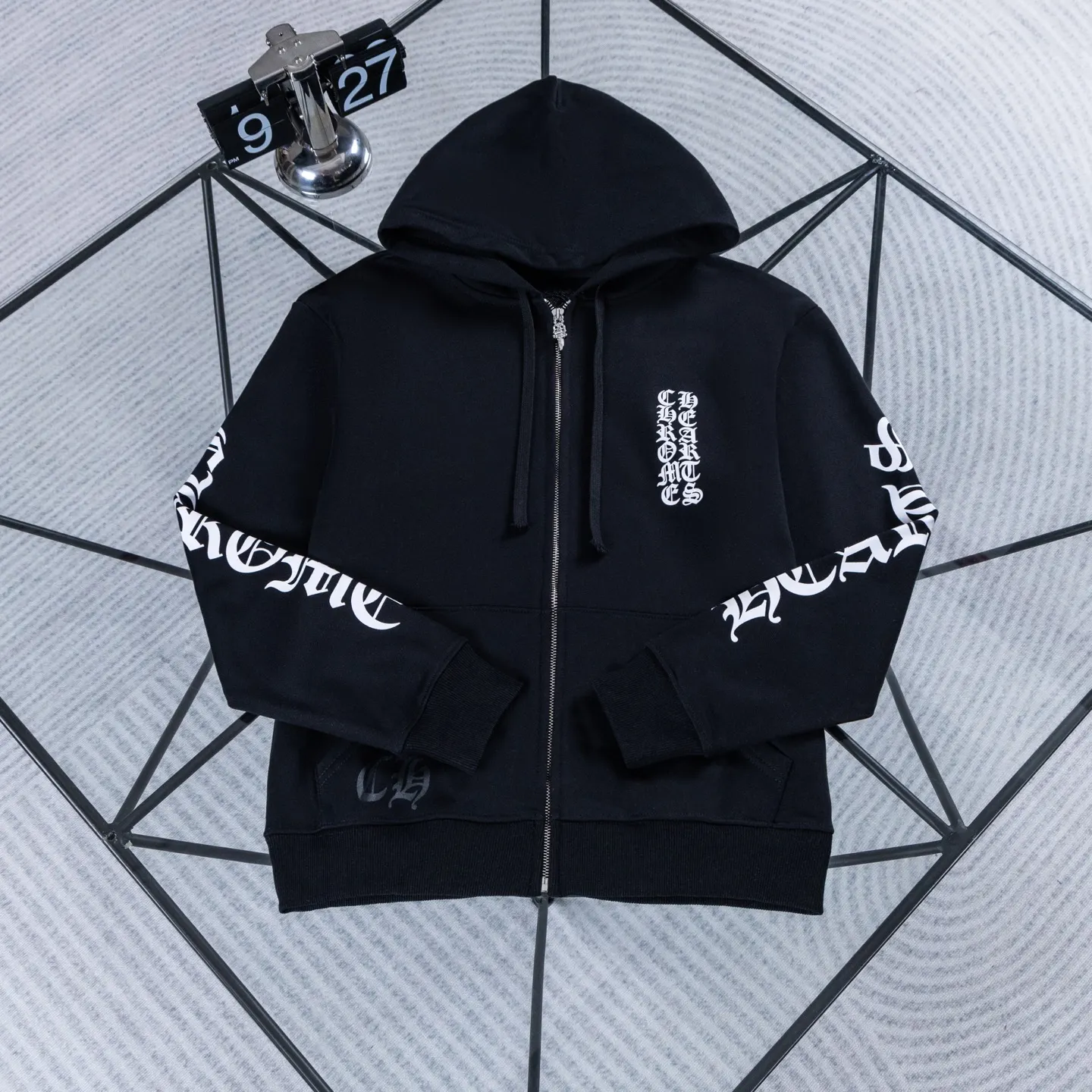 Logo-Print Zip-Up Cotton Hoodie D18521444 — view 2