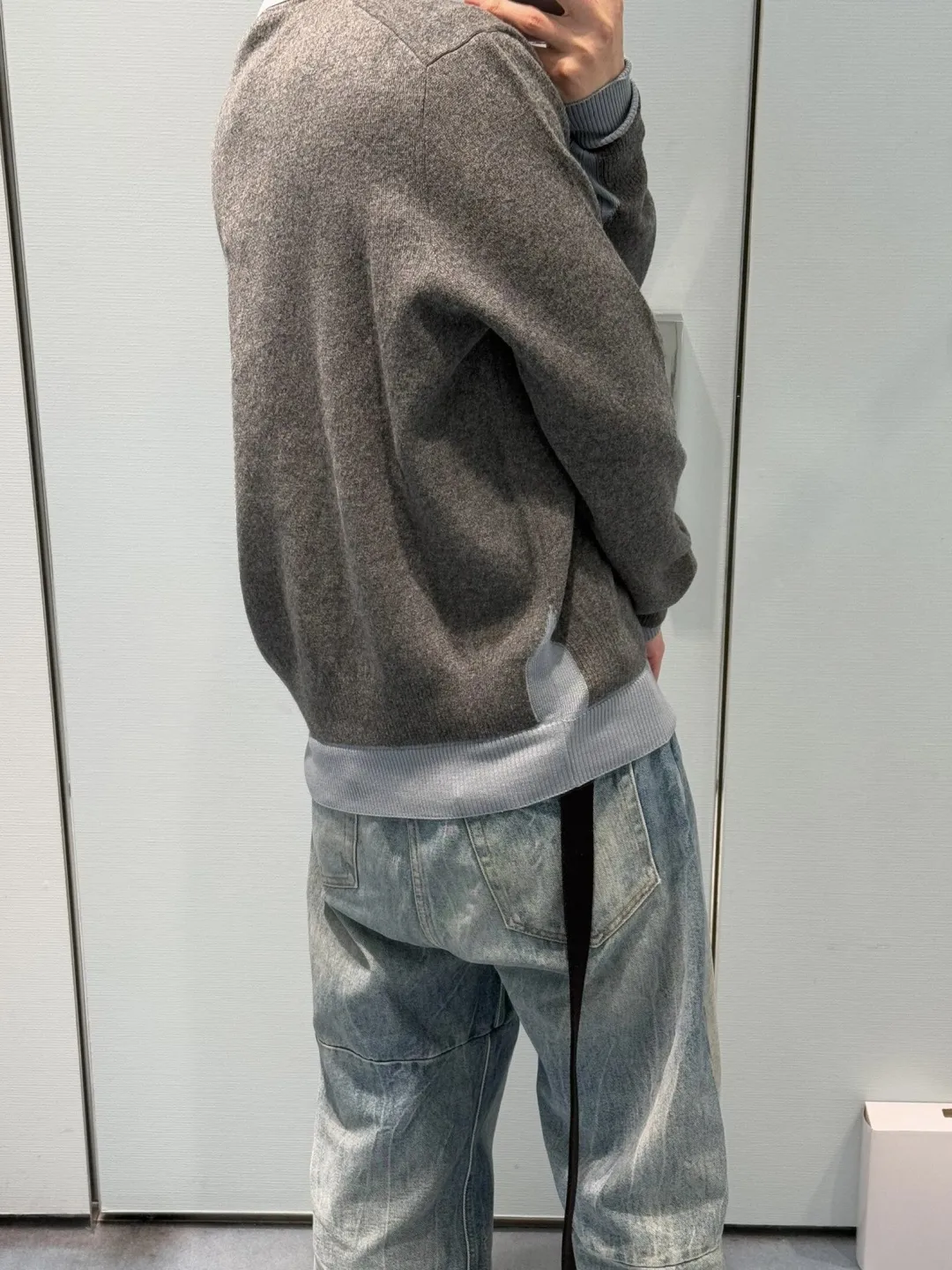 Layered-Effect Wool-Blend V-Neck Sweater D18521778 — view 2