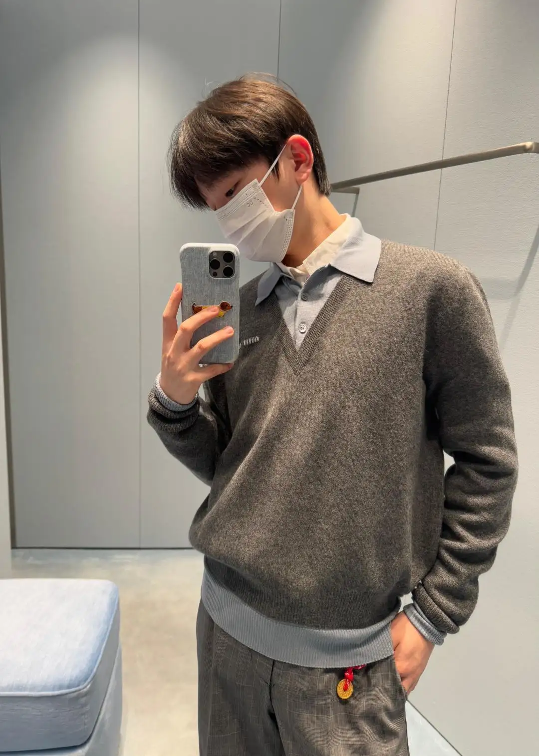 Layered-Effect Wool-Blend V-Neck Sweater D18521778 — view 22