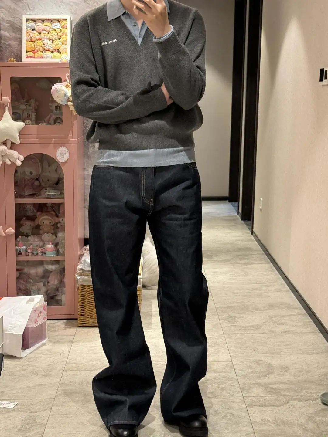 Layered-Effect Wool-Blend V-Neck Sweater D18521778 — view 25