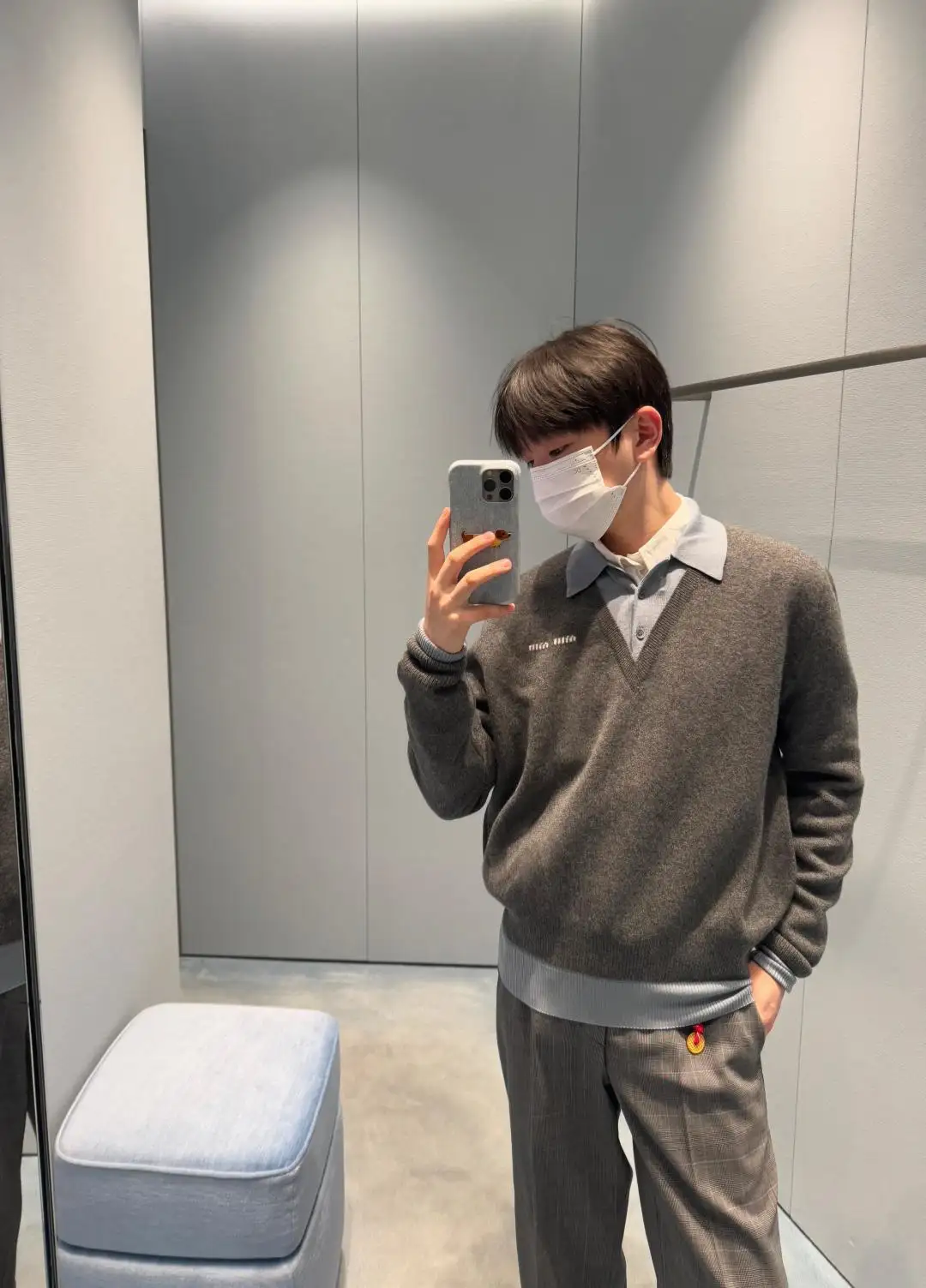 Layered-Effect Wool-Blend V-Neck Sweater D18521778 — view 27