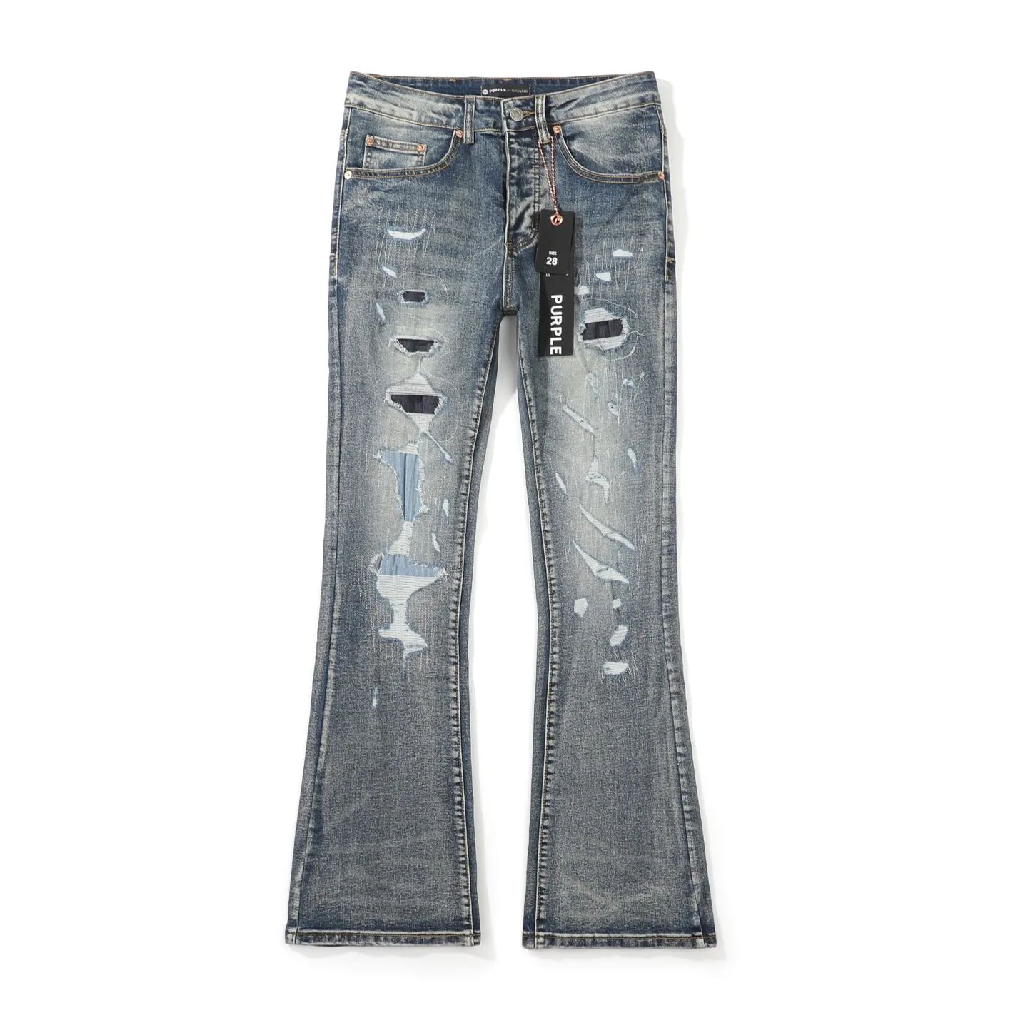 Purple Brand Distressed Flare-Leg Jeans D18521800