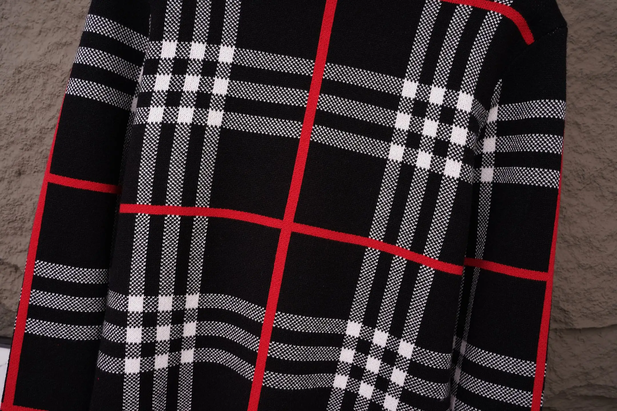 Check Intarsia Wool and Mohair-Blend Sweater D19019809 — view 11