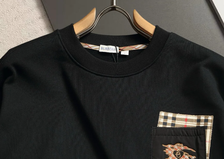 Logo Embroidery Check-Trim Sweatshirt D19020211 — view 3
