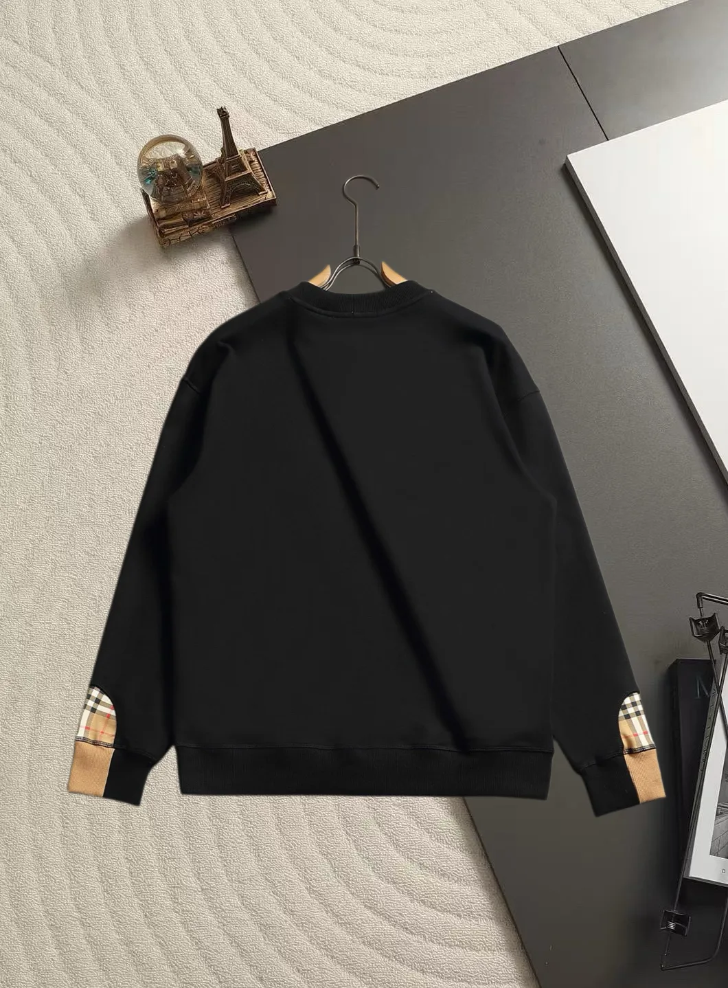 Logo Embroidery Check-Trim Sweatshirt D19020211 — view 5