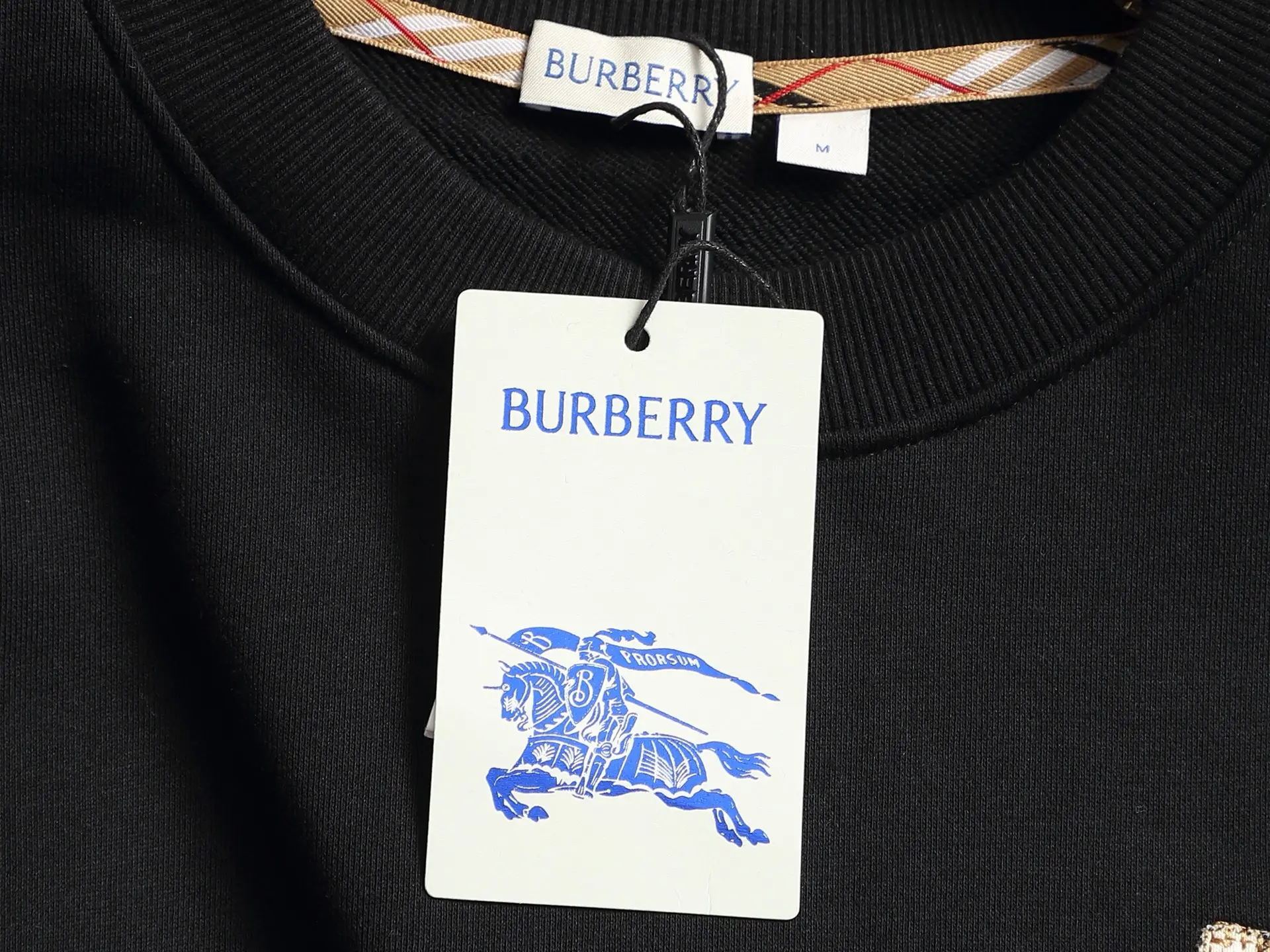 Logo Embroidery Check-Trim Sweatshirt D19020211 — view 6