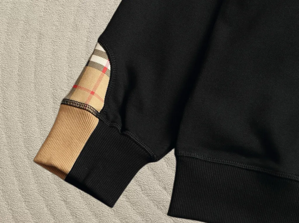 Logo Embroidery Check-Trim Sweatshirt D19020211 — view 10