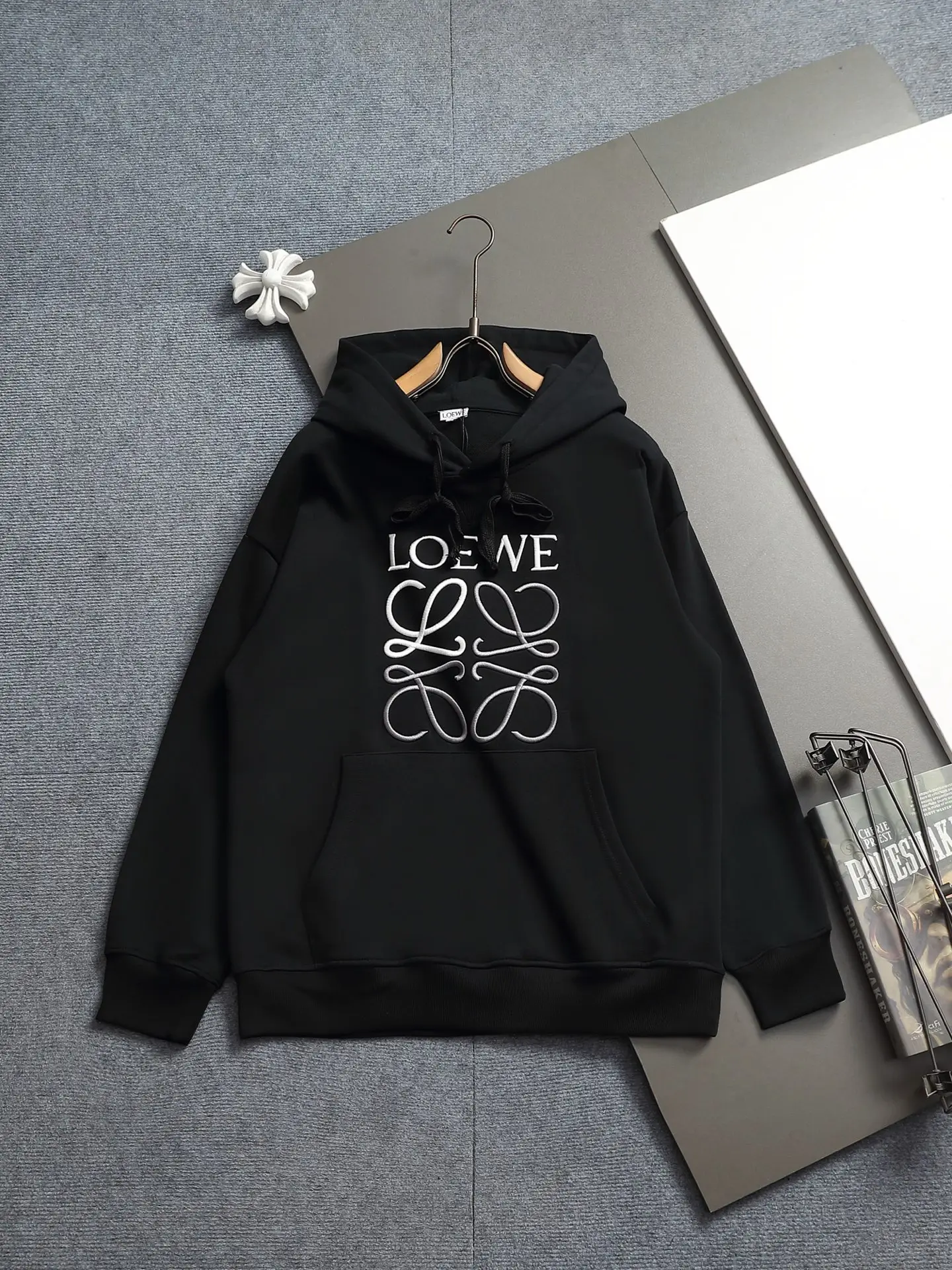 Anagram Embroidered Cotton-Blend Hoodie D19022002