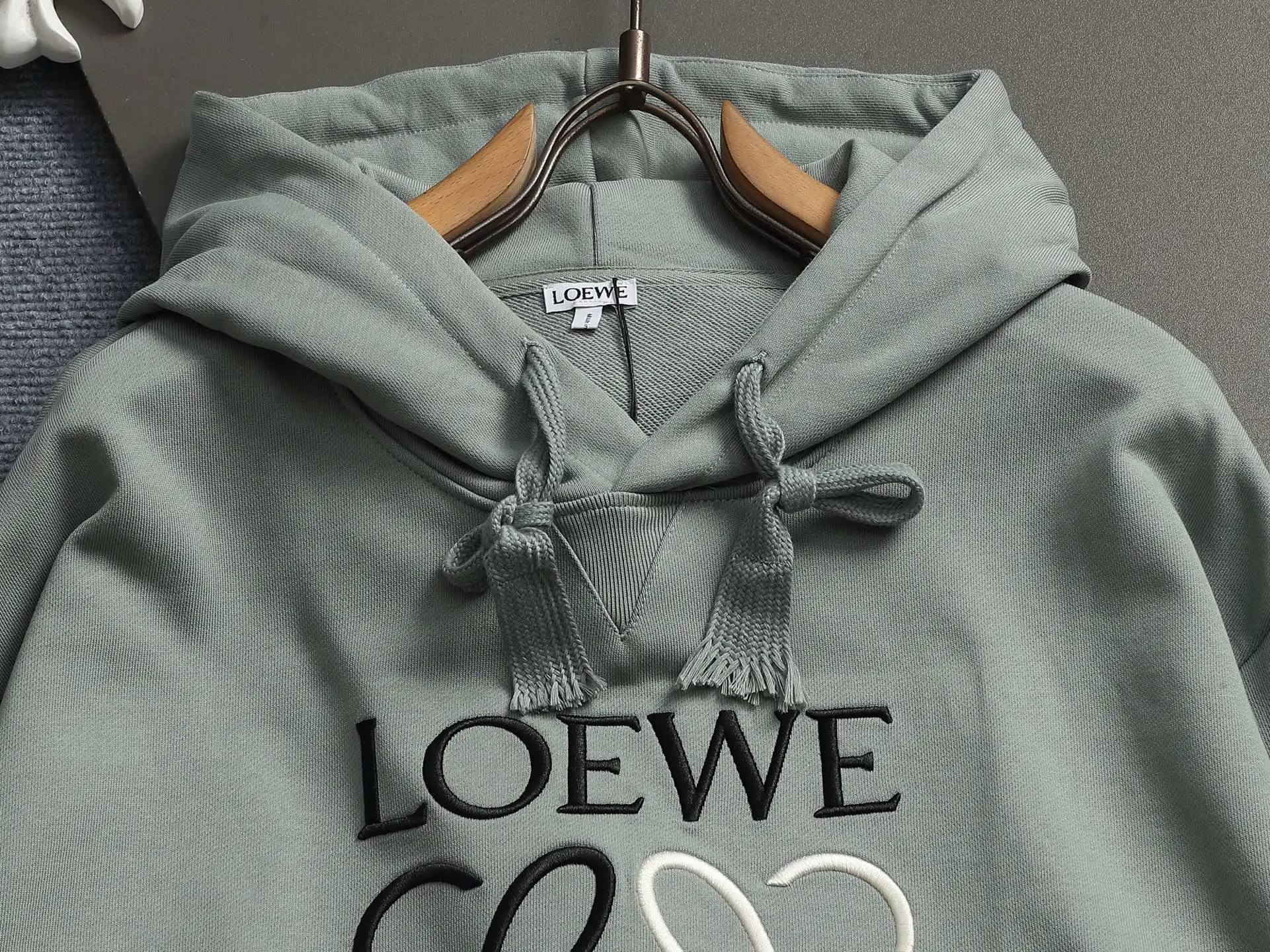 Anagram Logo Embroidered Cotton Hoodie D19022000 — view 2