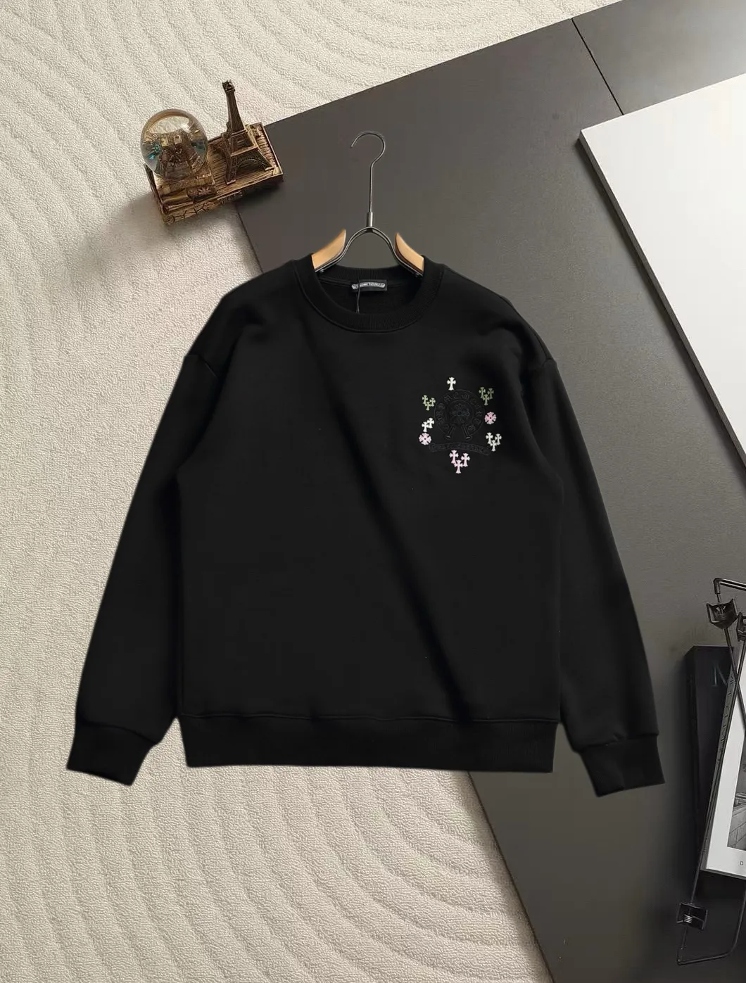 Embroidered Acid-Wash Cotton Sweatshirt D19020199