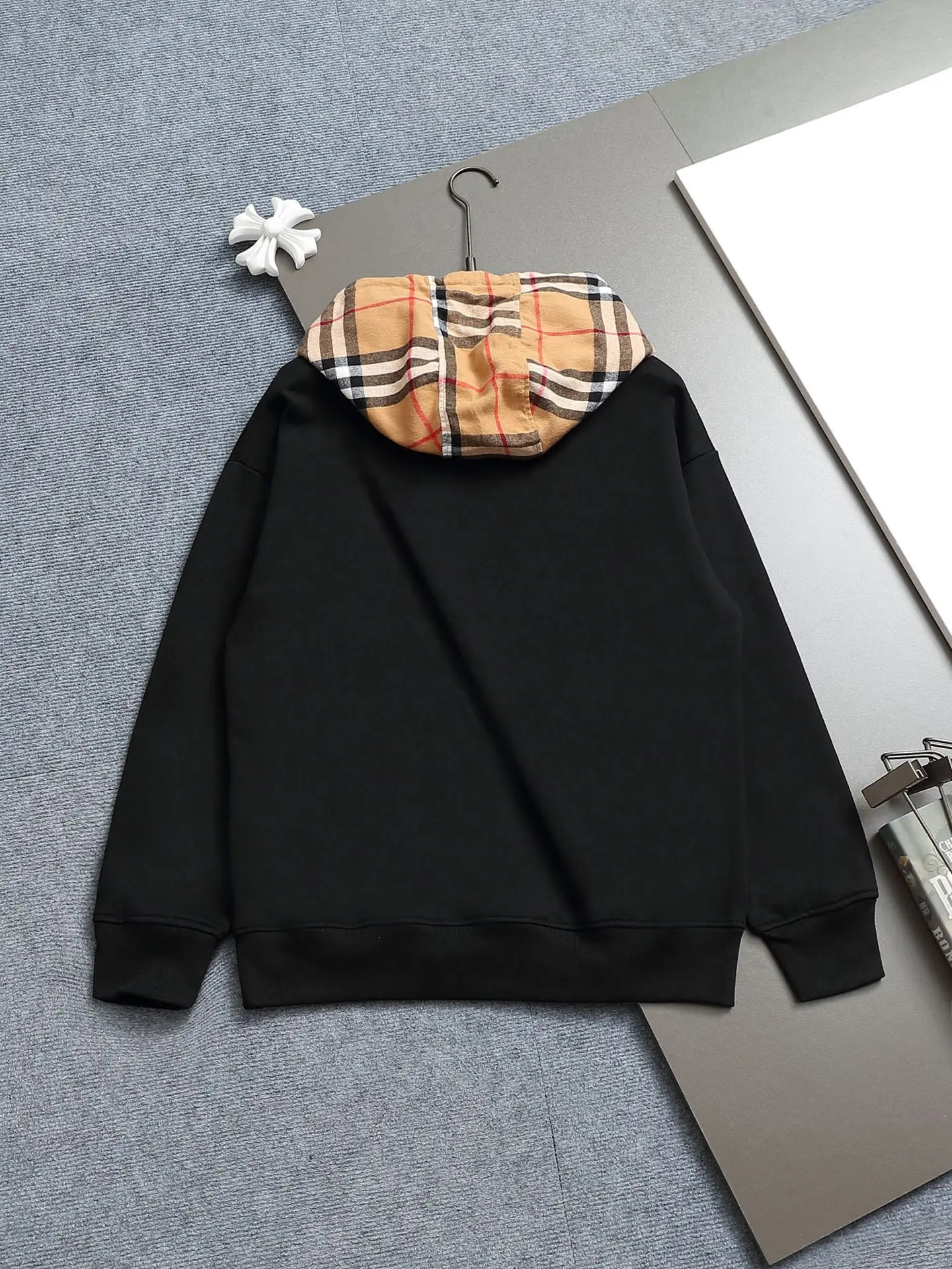 Vintage Check Lined Cotton-Blend Hoodie D19021984 — view 2