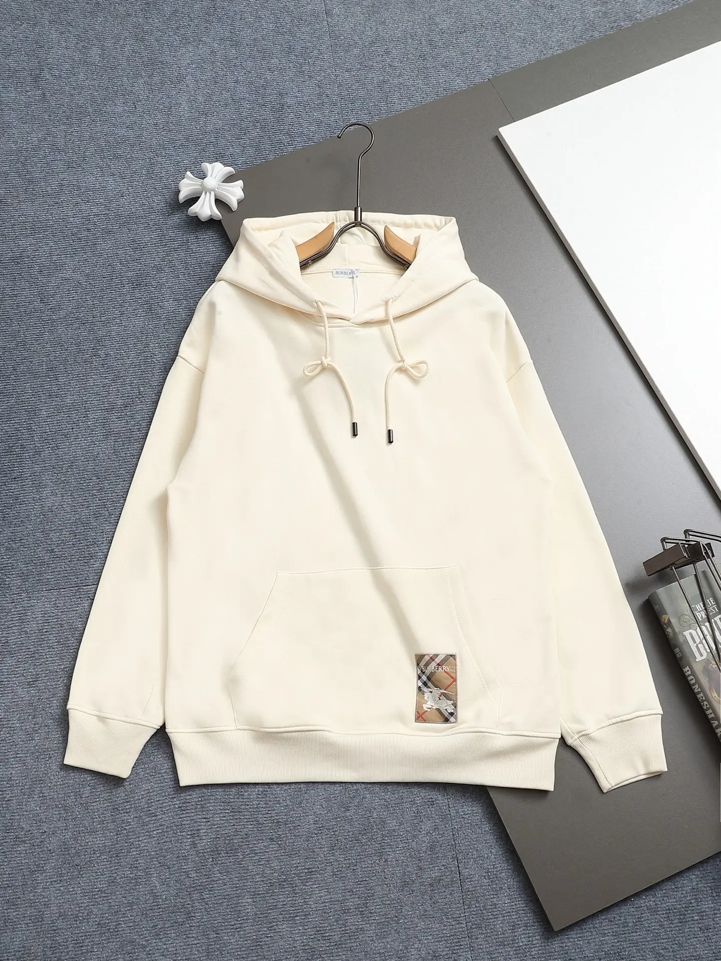 Logo Patch Cotton-Blend Hoodie D19021987