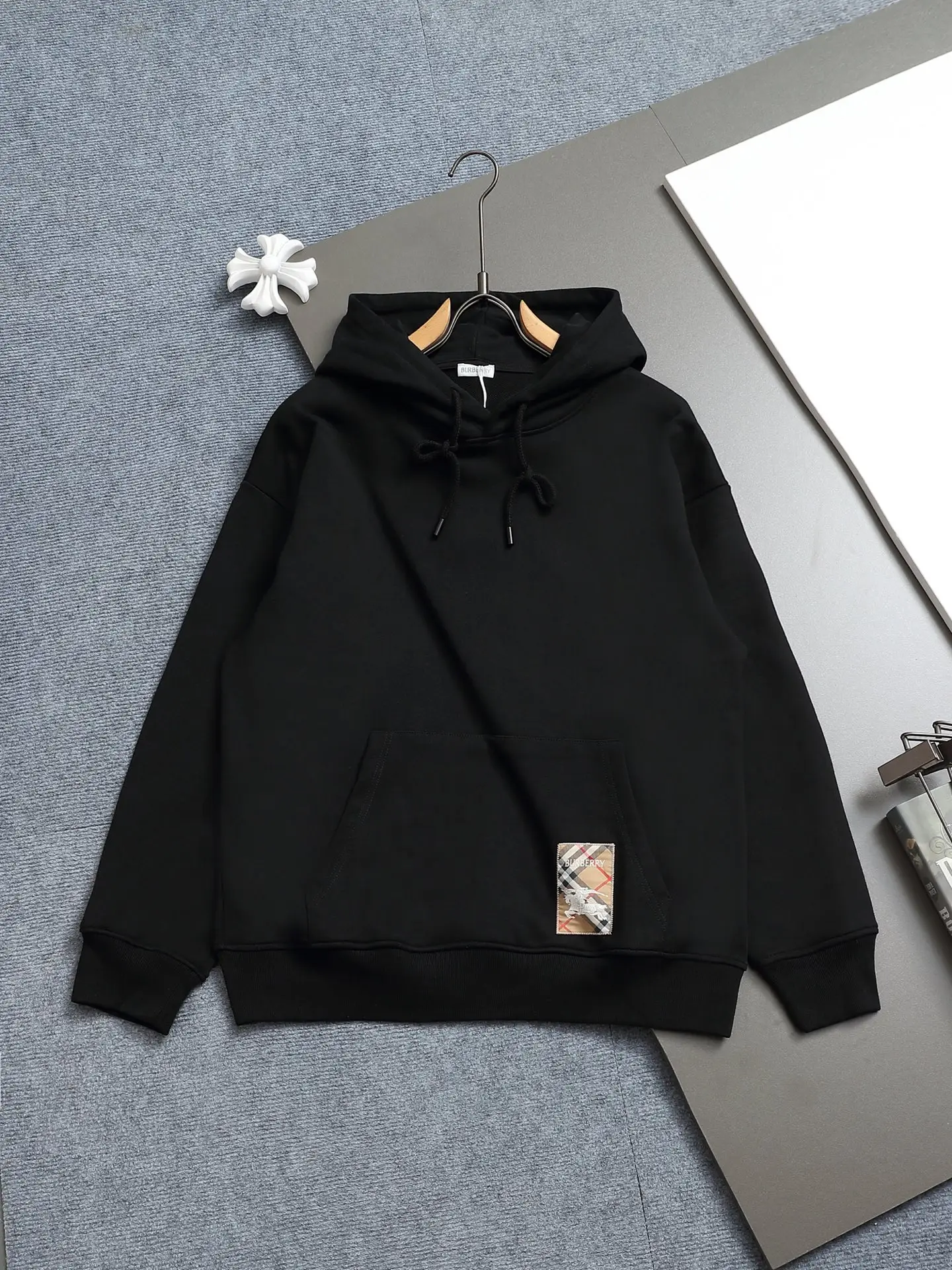Logo Patch Cotton-Blend Hoodie D19021986