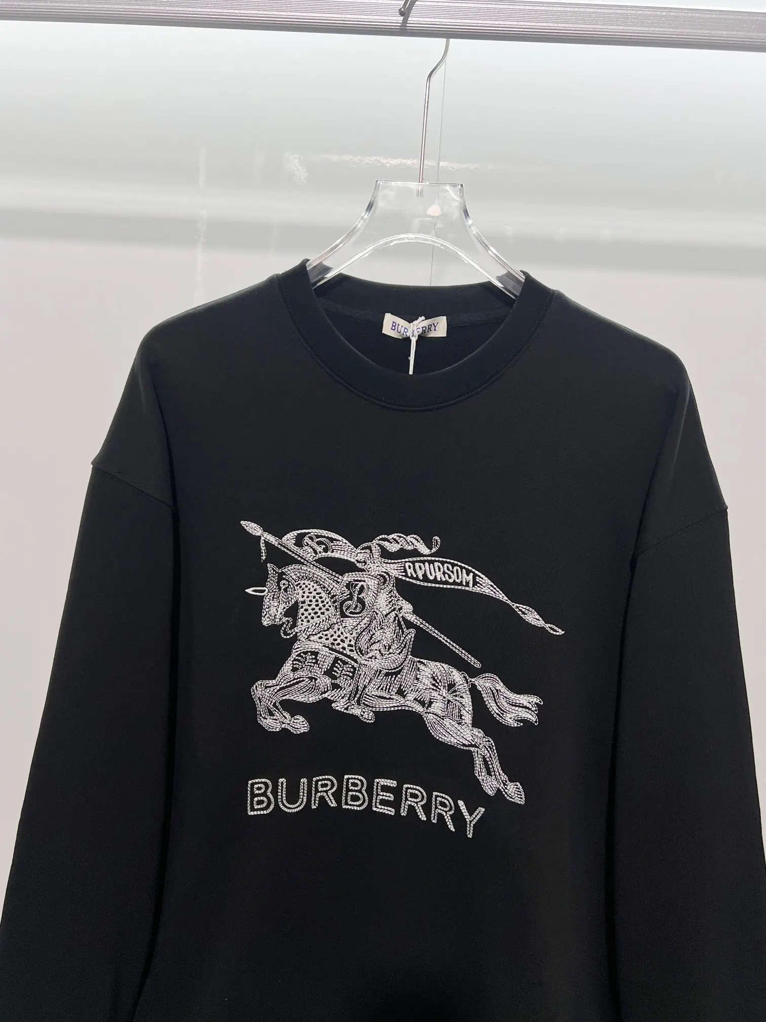 Embroidered Equestrian Knight Crew-Neck Sweatshirt D19022878 — view 3